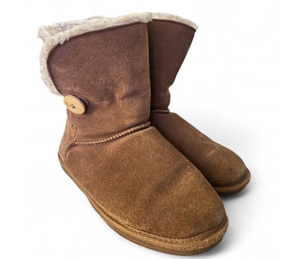 Tamarac Womens Brown Suede Shearling Lined Winter Boots Button Size 9